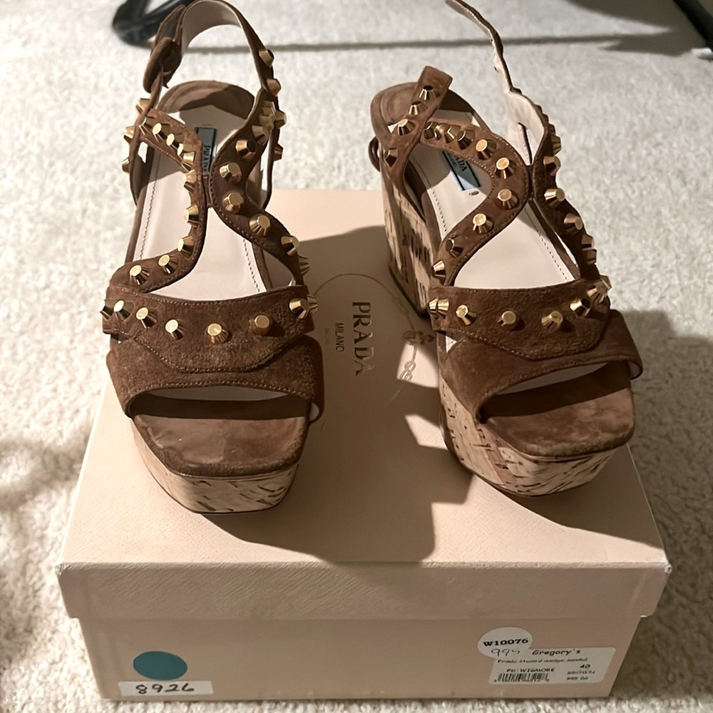 Prada wedges wore once